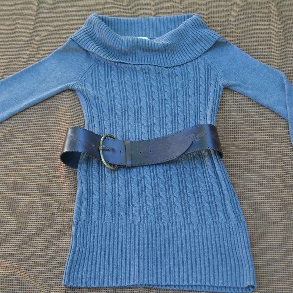 XL Candies Grey Sweater Dress with Belt